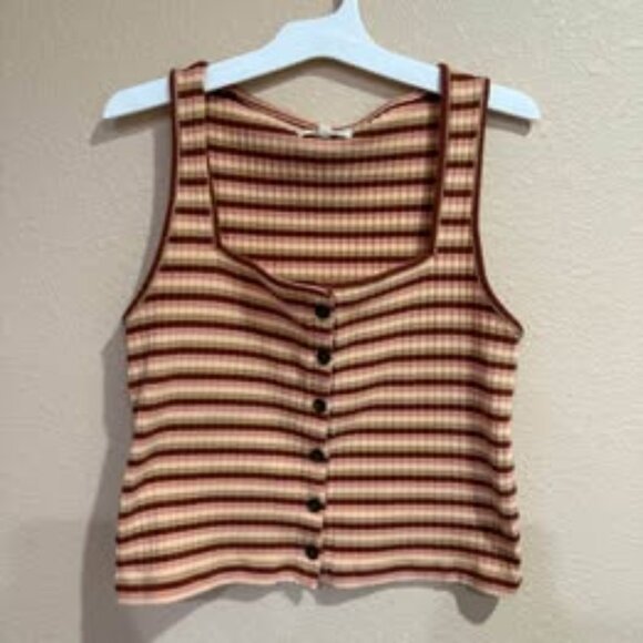 Madewell Tops - Madewell Striped Ribbed Tank Top S